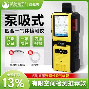 泵吸式 600 四合一气体检测仪可燃氧气硫化氢臭氧有限空间专用K