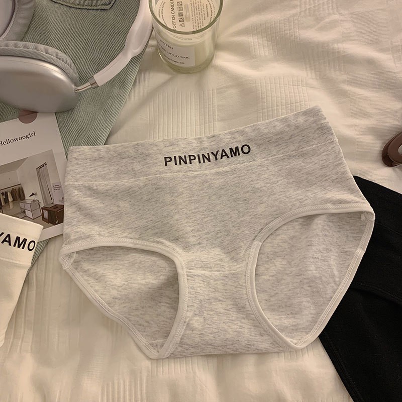 三角运动秋冬内裤女纯棉裆字母中腰无痕日系学生大码舒适内裤女