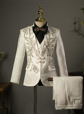 男童礼服套装国风高端儿童西装走秀男孩潮服少儿主持人钢琴演出服