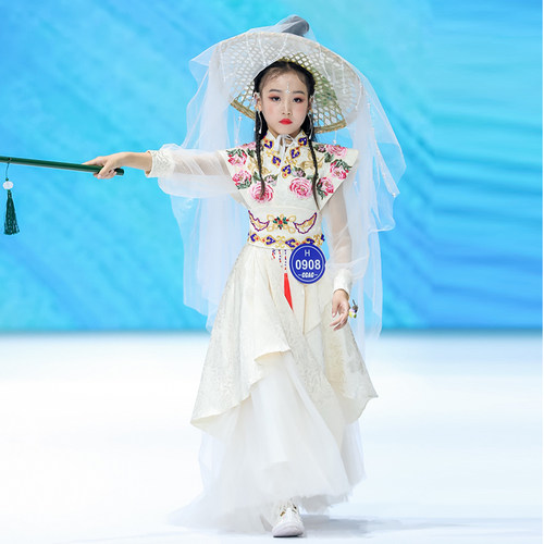 儿童礼服走秀流苏女童民族风国潮