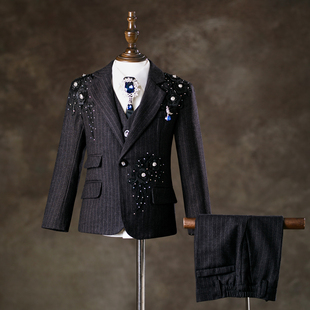 男童西装套装高级感重工儿童礼服中大童走秀主持人花童钢琴演出服