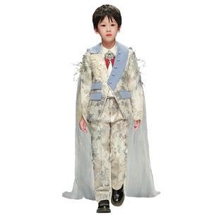 儿童西装套装2026新款男童礼服闪亮主持演出服男孩走秀小西服潮服