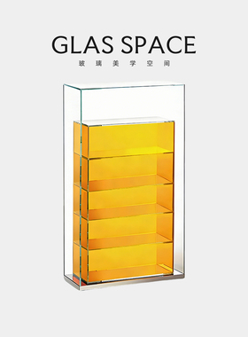 GLAS SPACE意式极简玻璃柜客厅透明多层收纳陈列柜乐高手办展示柜