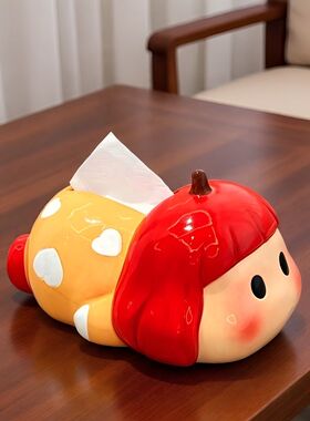 萌趣小女孩创意治愈装饰纸巾盒