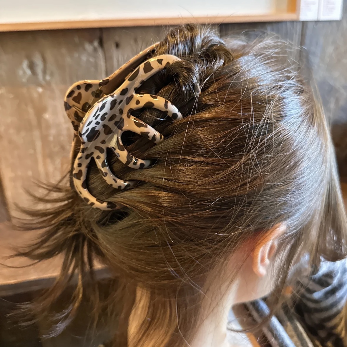 慵懒豹纹~超大号抓夹甜酷气质发量多鲨鱼夹复古发抓后脑盘发夹女