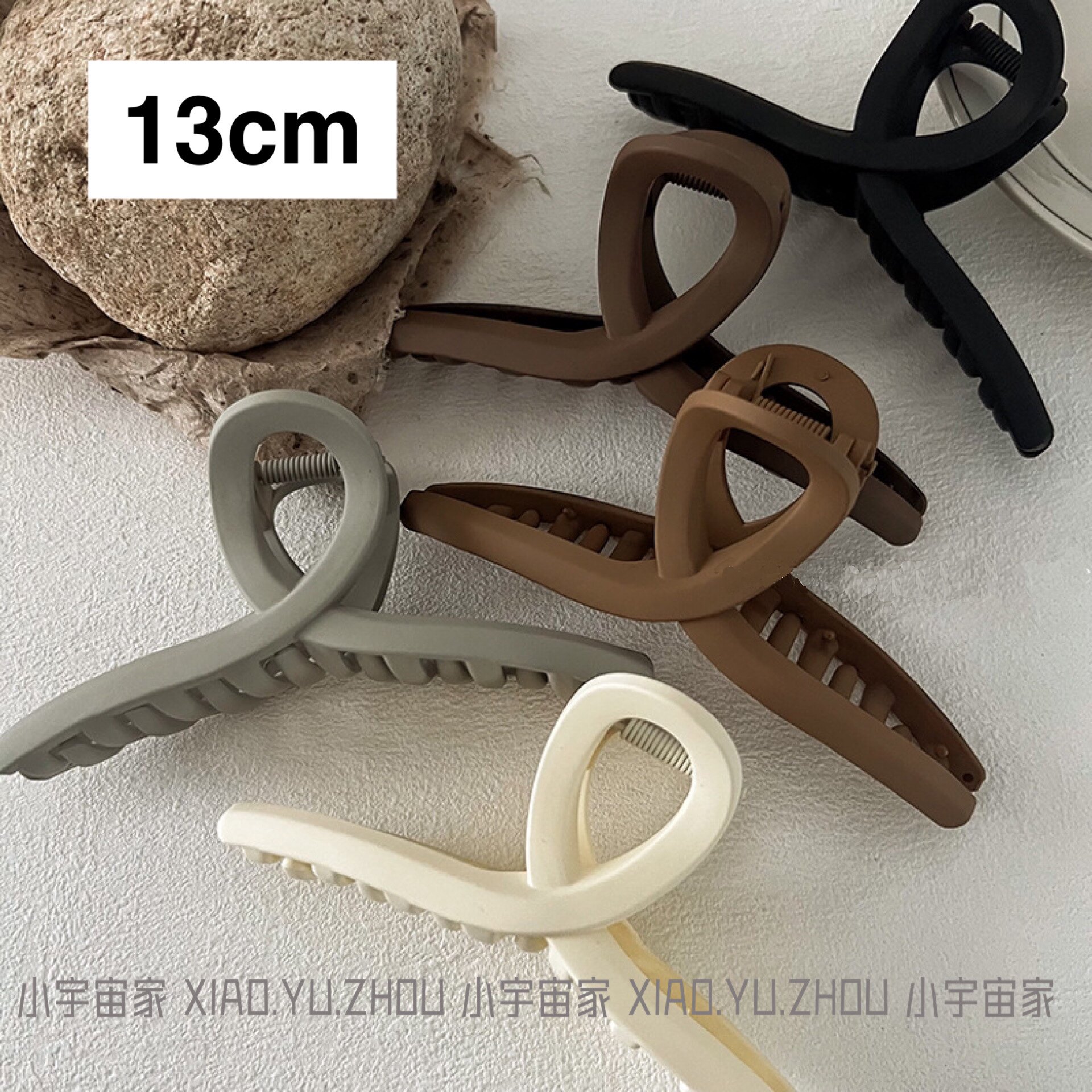 大号13cm抓夹磨砂质感韩国大发量多发夹咖色实用盘发抓夹鲨鱼夹子图片
