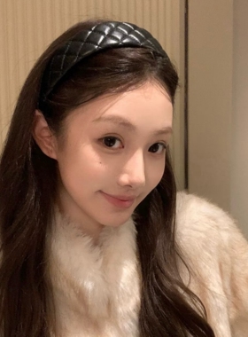 高级黑菱格皮发箍！复古小香风