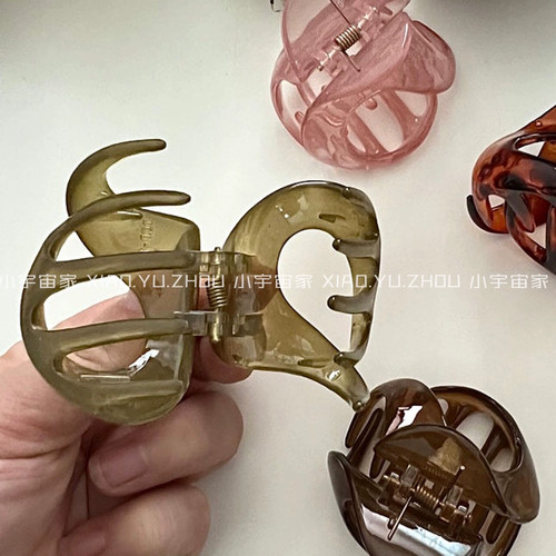 超能抓！法式南瓜抓夹高颅顶发抓夹小号扁头鲨鱼夹半扎发夹后脑夹
