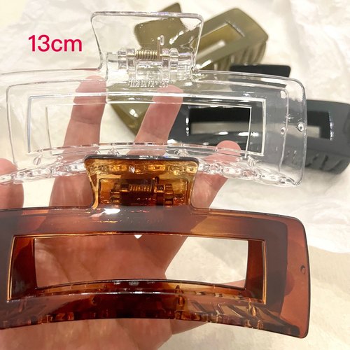 超大号13cm抓夹！头发量多大号方型鲨鱼夹韩透明盘发大码加宽发夹