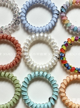 CHATRAN正品电话线发绳高弹力耐用 大号扎头发不勒发圈结实头绳女