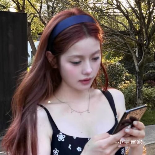 超美藏蓝发箍！耳朵仔子同款缎面发箍法式学院少女复古薄款头箍女