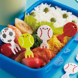 食品级塑料 卡通足球水果叉8入 饰签 儿童日式 出口日本 便当造型装