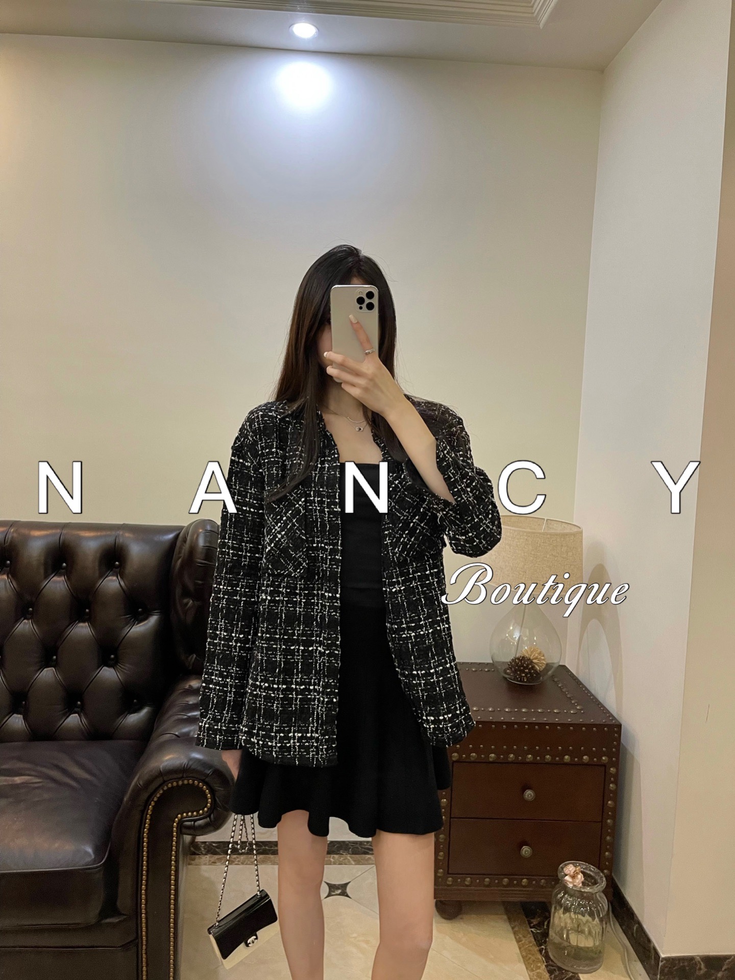 Nancy 小香风设计师编织春秋薄外套粗尼花百搭中长款开衫男女同款