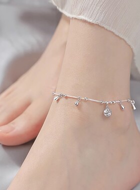 玲珑球脚链女感ins小众设计宫铃古风本命年2023新款铃铛足链