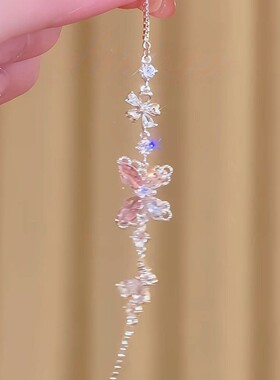 2026新款爆款蝴蝶花朵甜美手链女款高颜值镶锆石抽拉式手饰送闺蜜