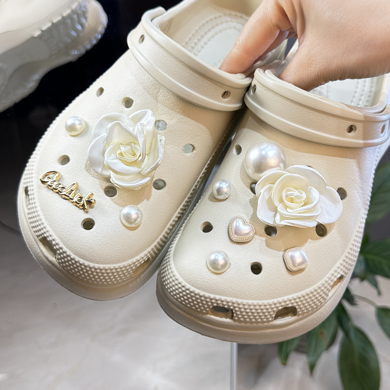 珍珠洞洞鞋配飾適配crocs鞋花