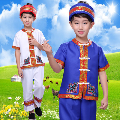 少数民族舞蹈夏季男童演出服