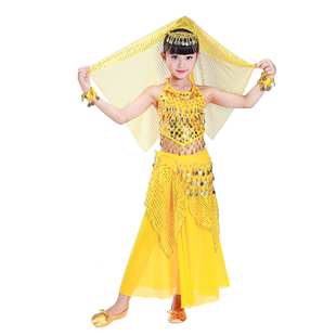 儿童印度舞演出服幼儿新疆舞表演服装女童肚皮舞少儿民族舞蹈服装