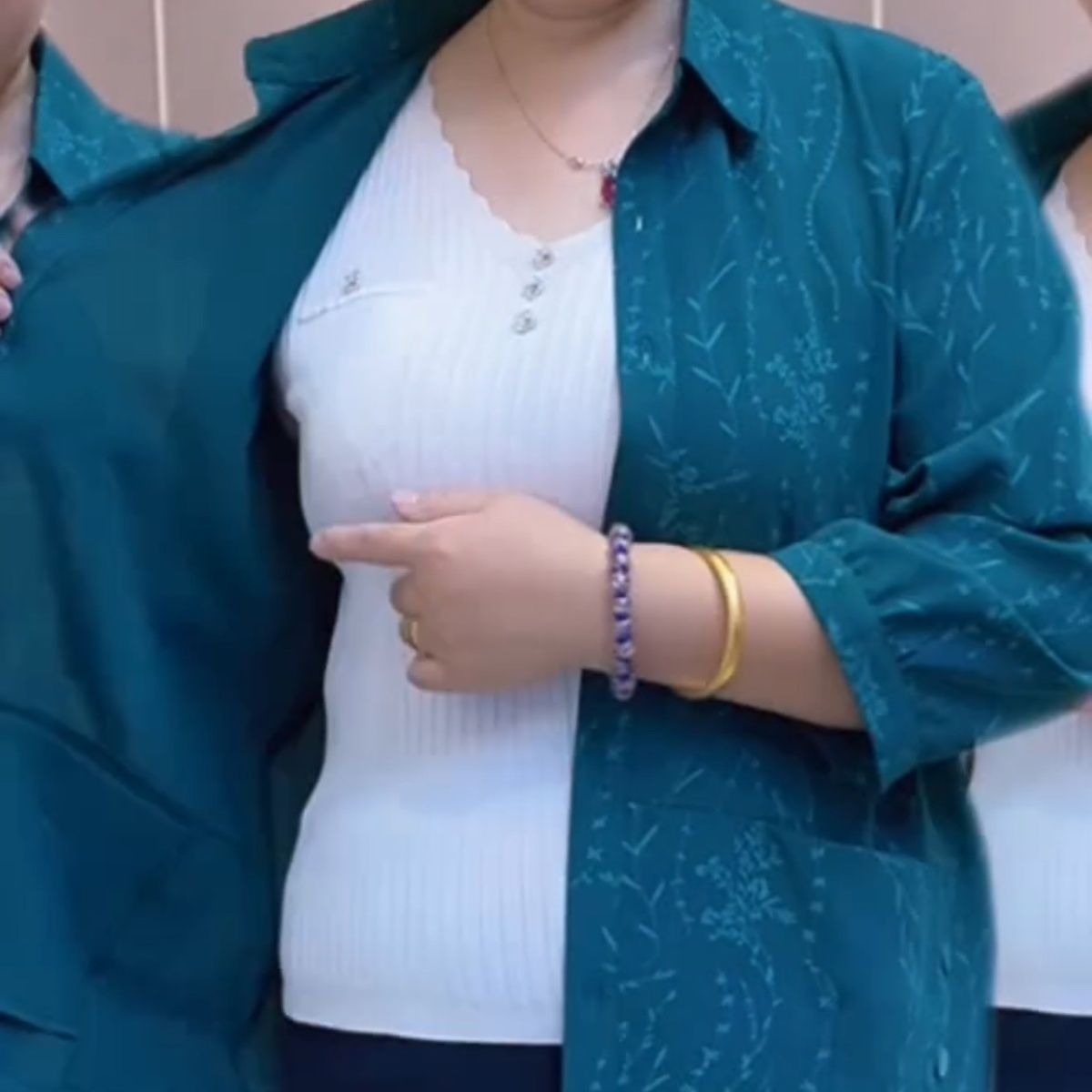 妈妈雪纺衬衫洋气大码女