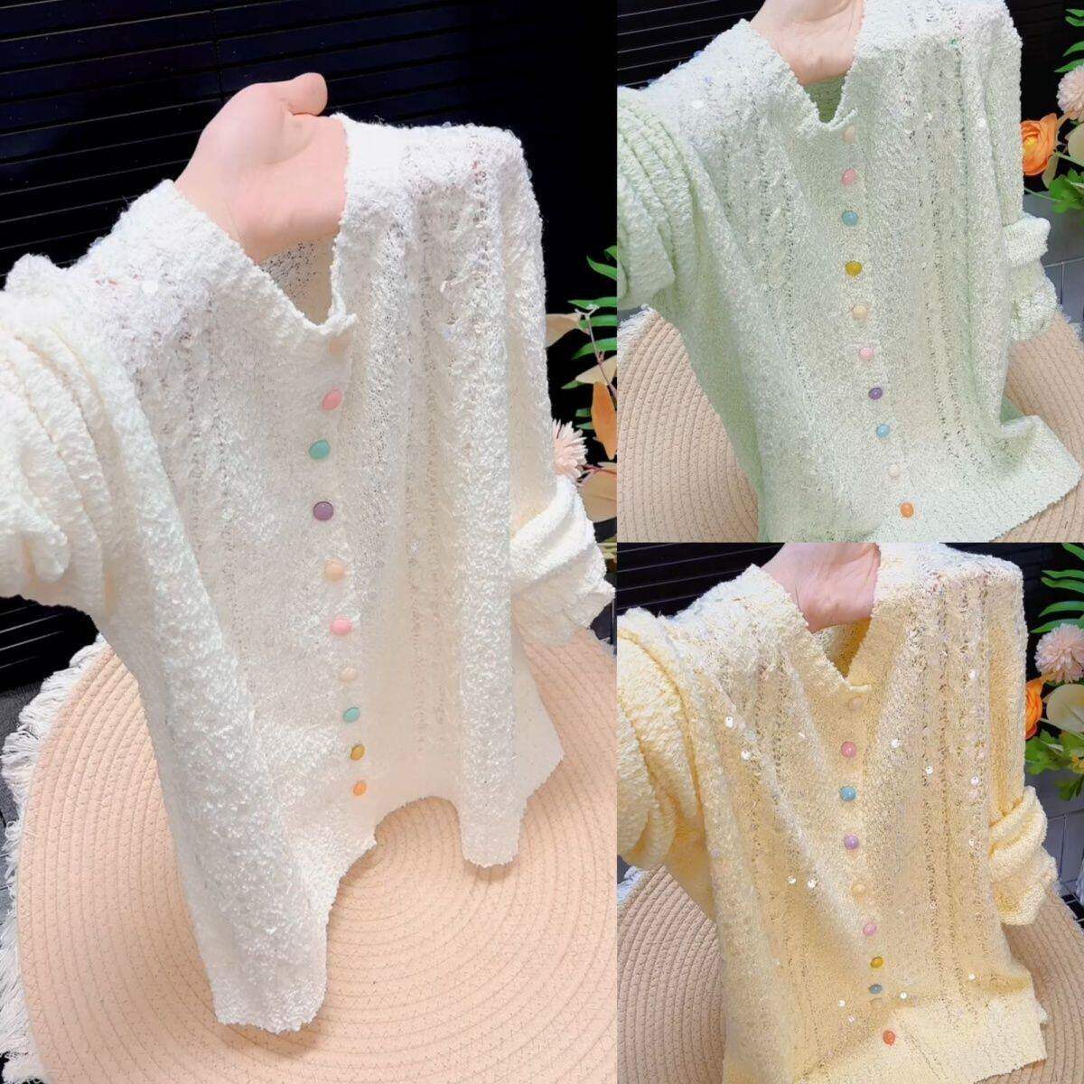 亮片毛衣韩版遮肉通勤外搭26新款针织衫开衫外穿气质上衣女