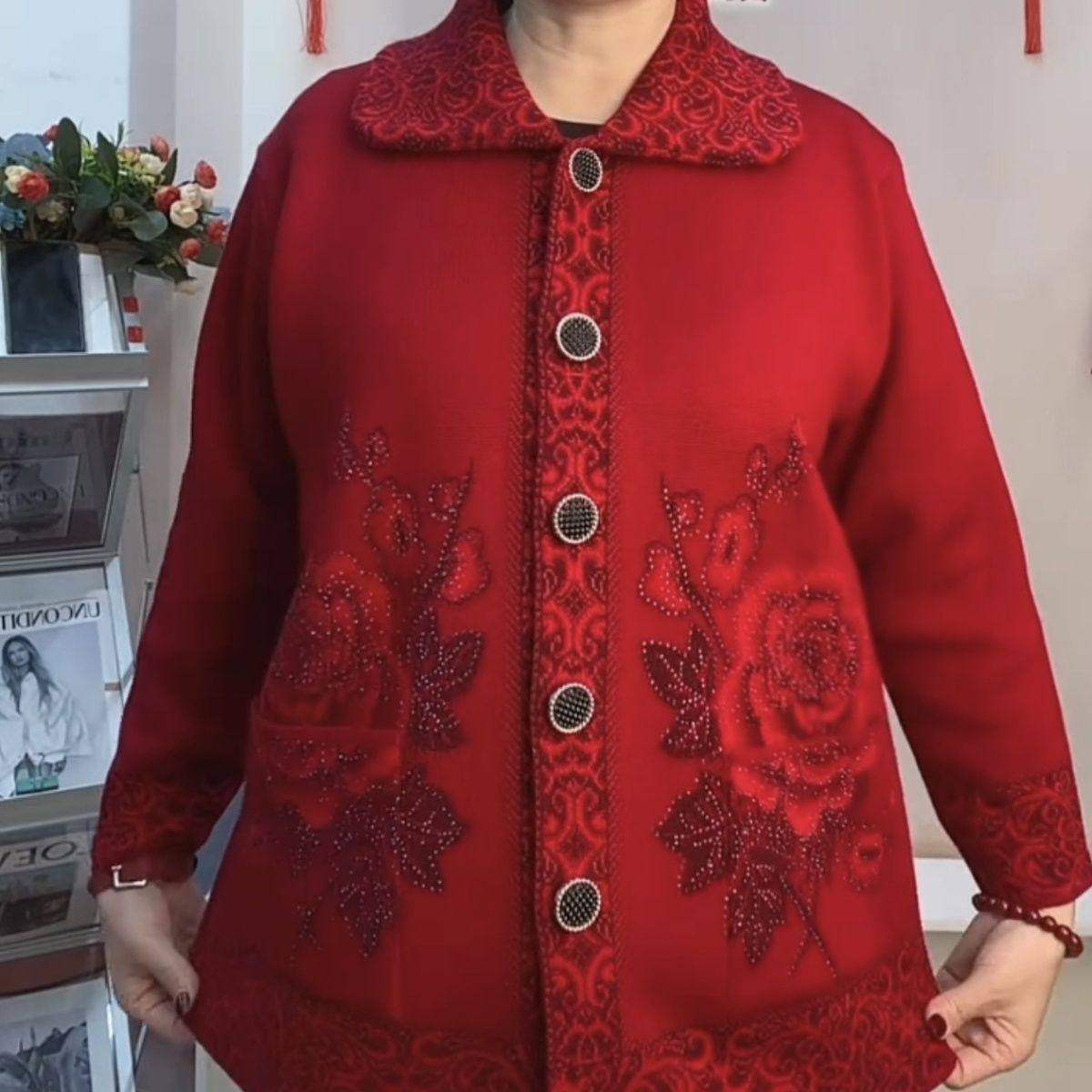 本命年妈妈装老年人红色毛衣2026新款打底衫外套针织开衫,女装/女士精品,常规大码外套,淘宝优惠券,粉丝福利购,淘宝优惠卷
