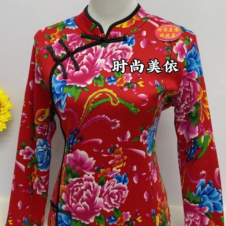 复古东北风大花盘扣长袖