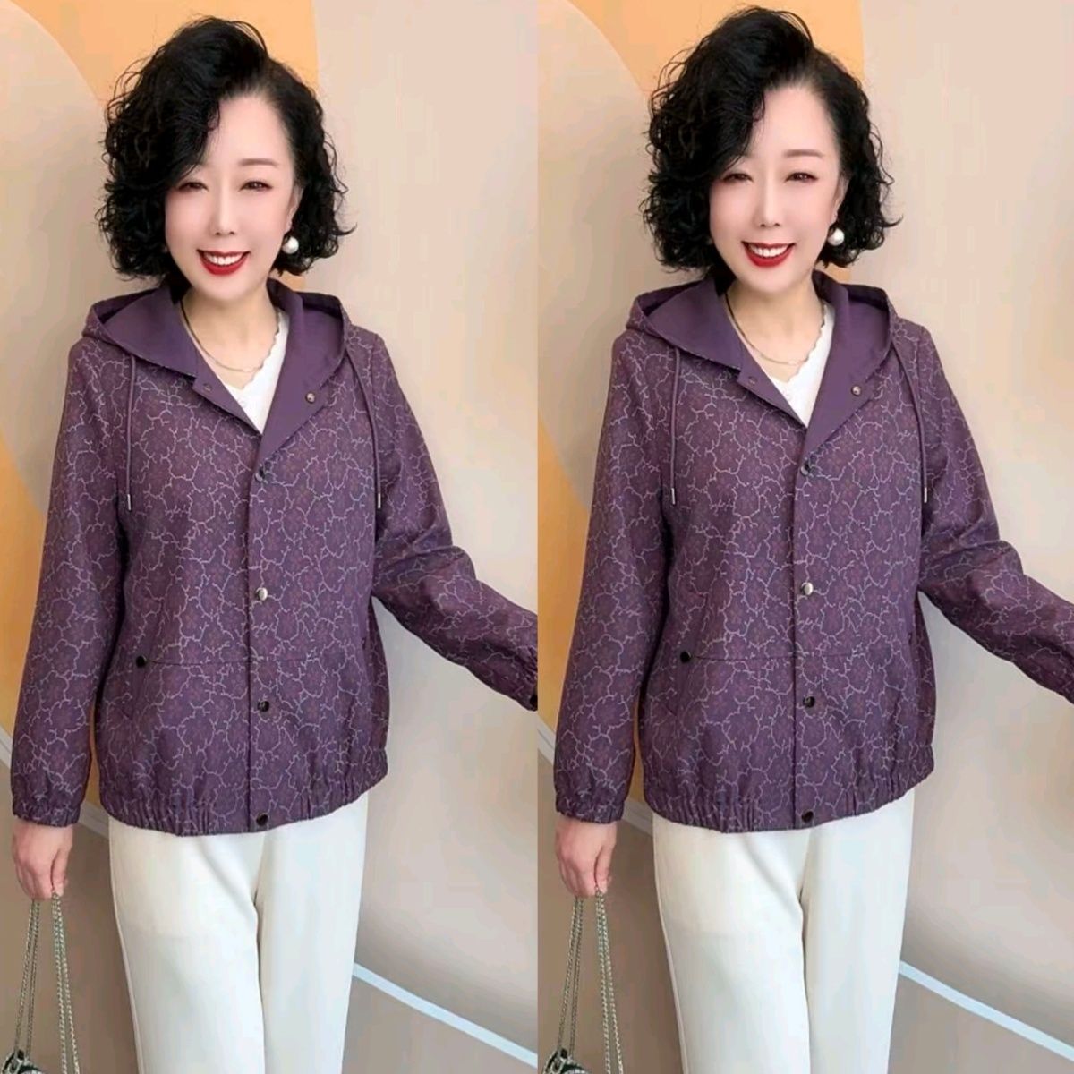 新款春秋妈妈加衬外套爆