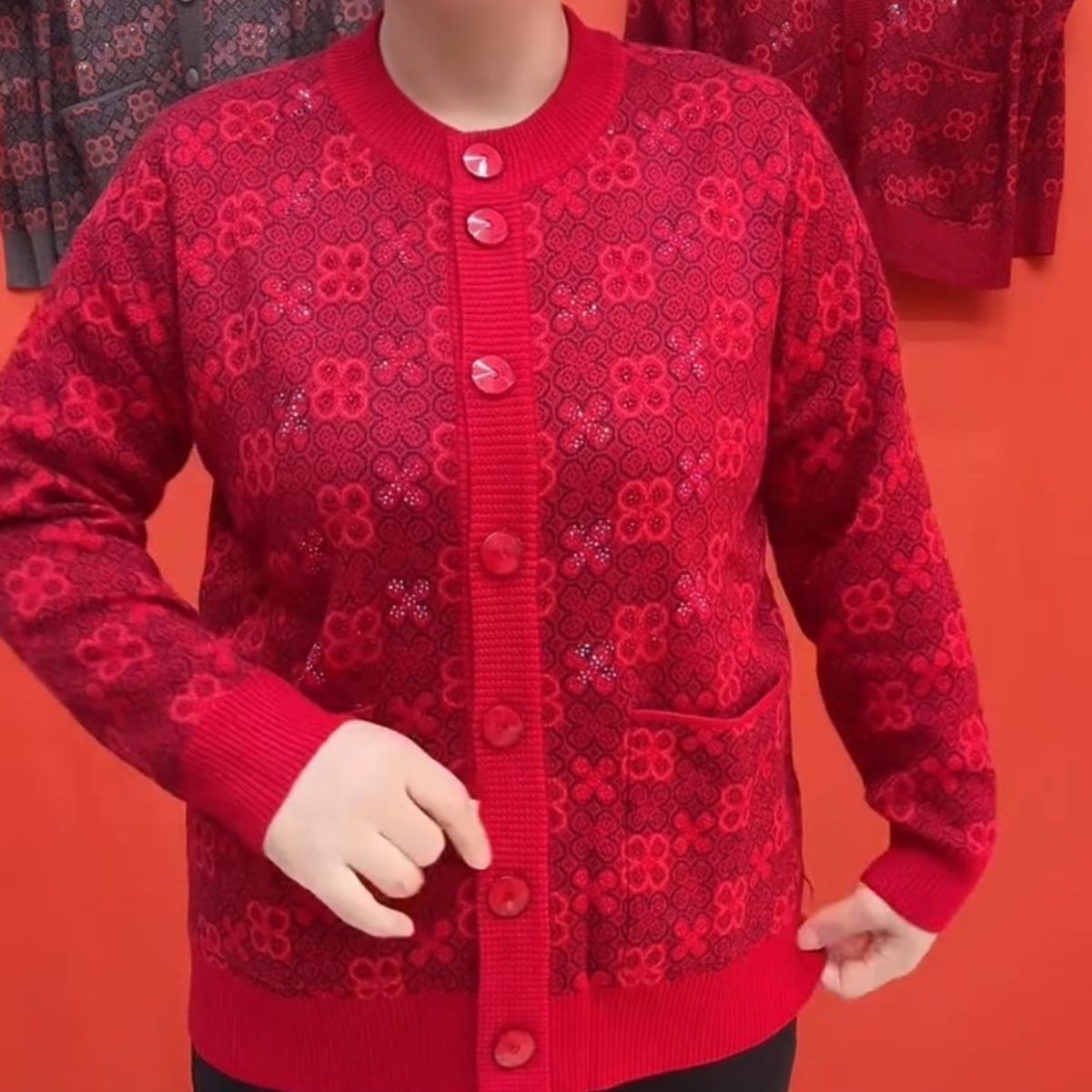 中老年妈妈装秋冬新款圆