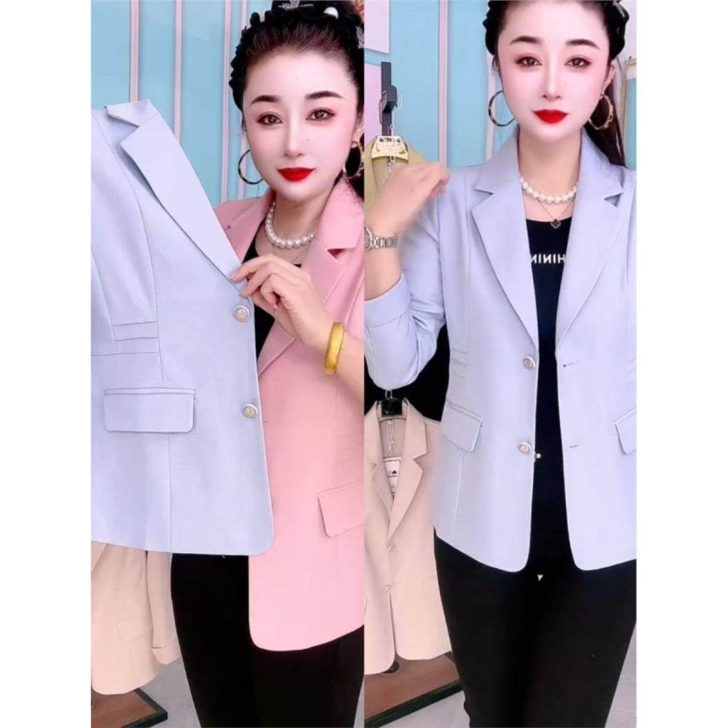 九分袖西装外套女士春夏2026新款小个子短款气质薄款开春西服上衣