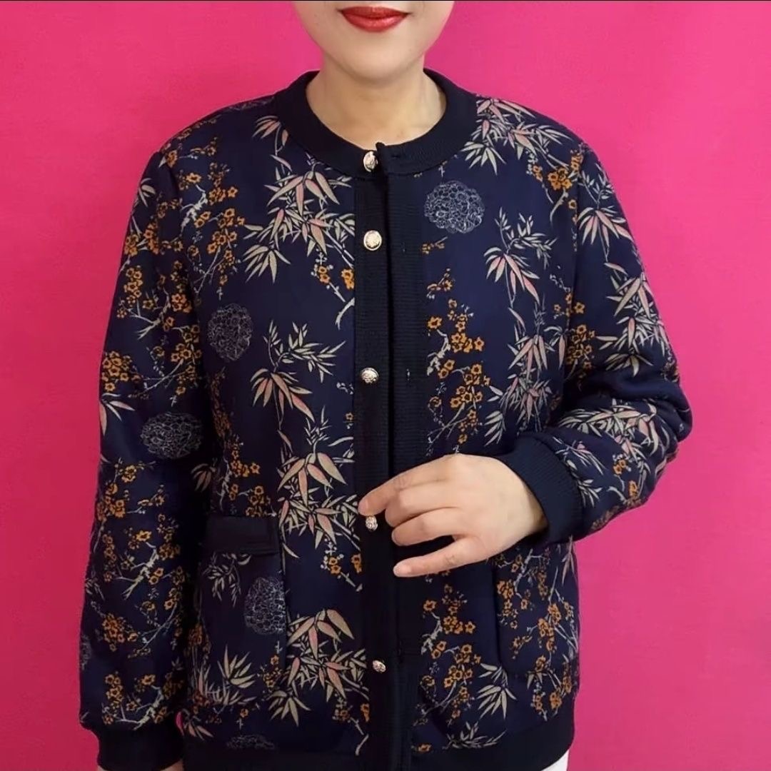 中老年人毛衣女奶奶装春装加绒加厚外套保暖衣妈妈冬季打底衫开衫