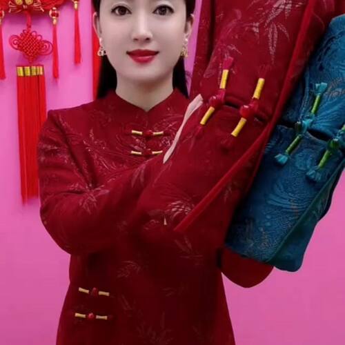 秋冬新款加绒提花复古盘