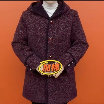 高档妈妈外套冬装秋冬中