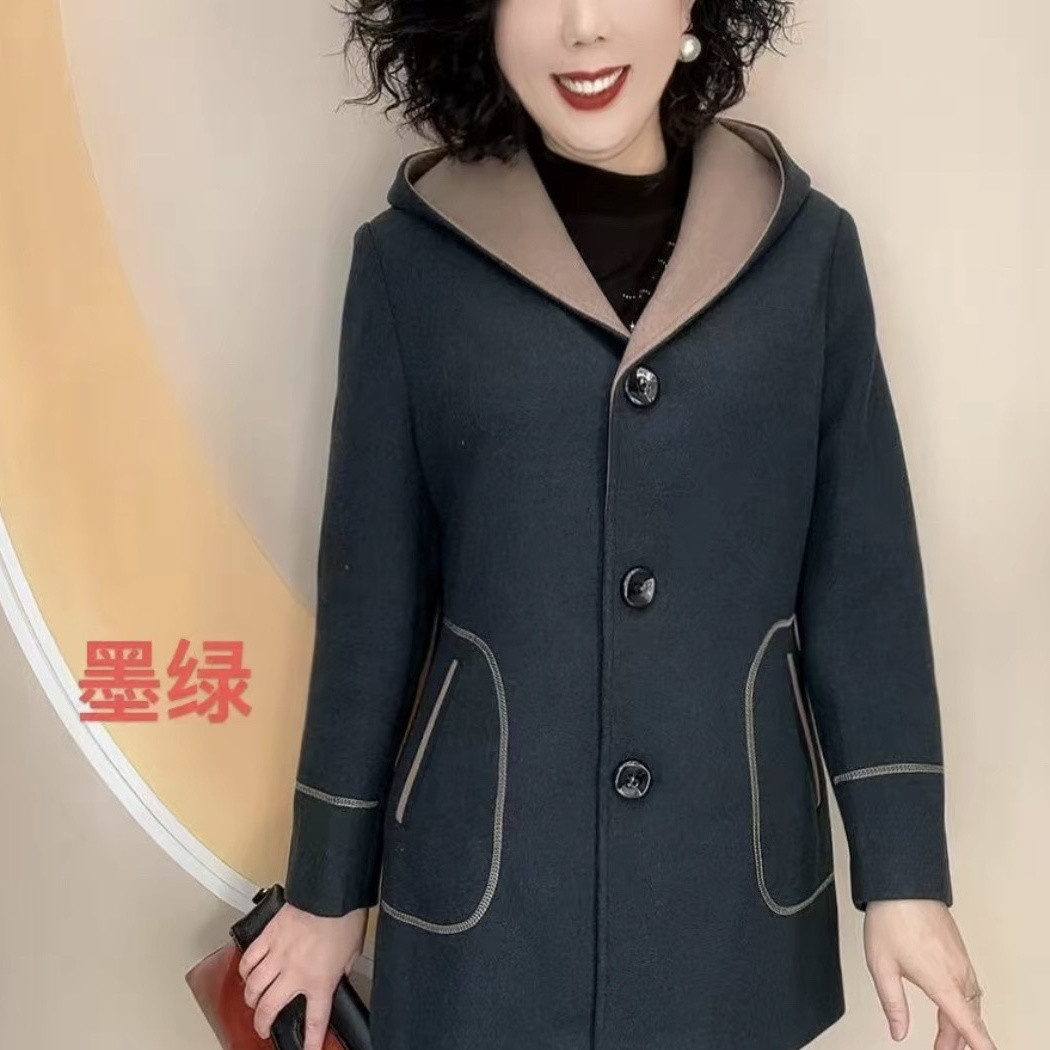 妈妈秋冬装气质高贵中长