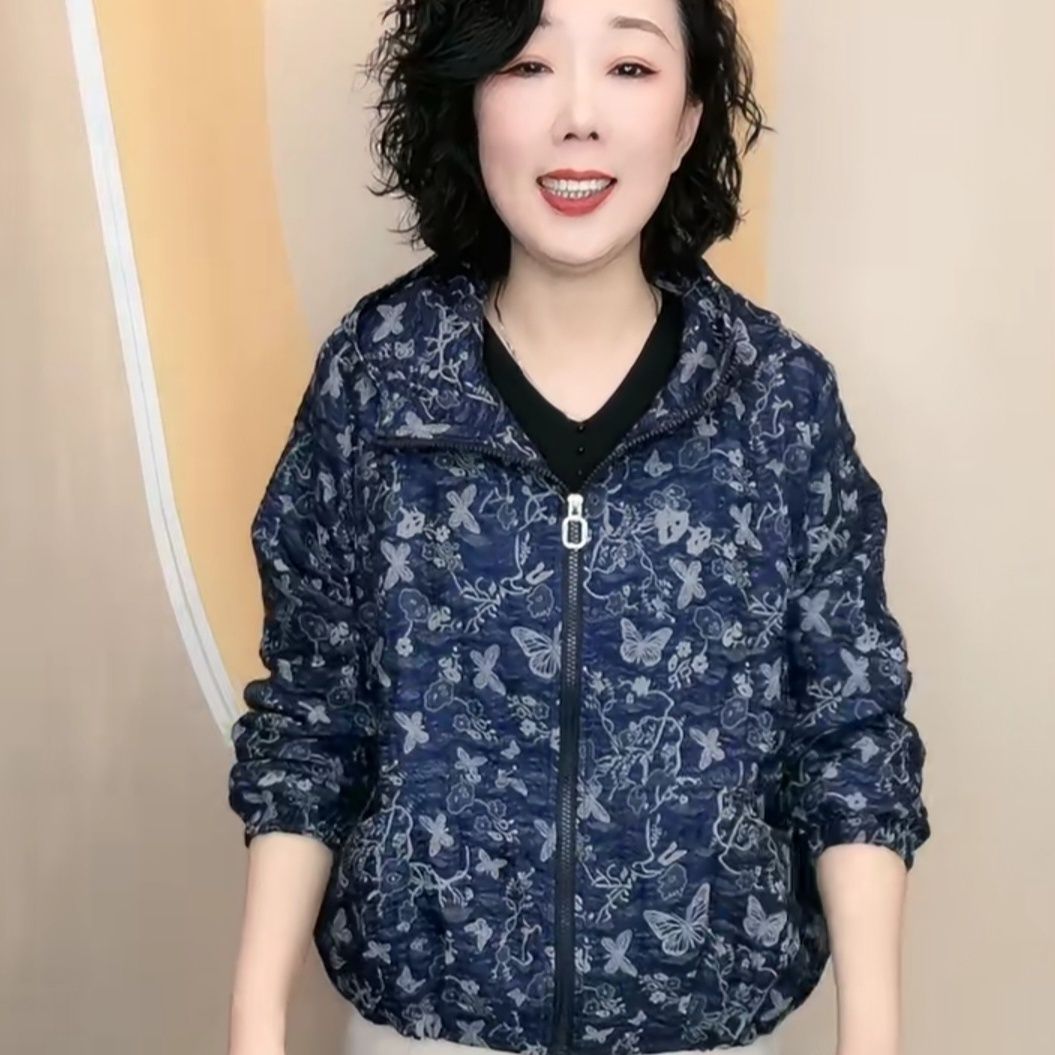 蝴蝶花连帽春秋加衬宽松