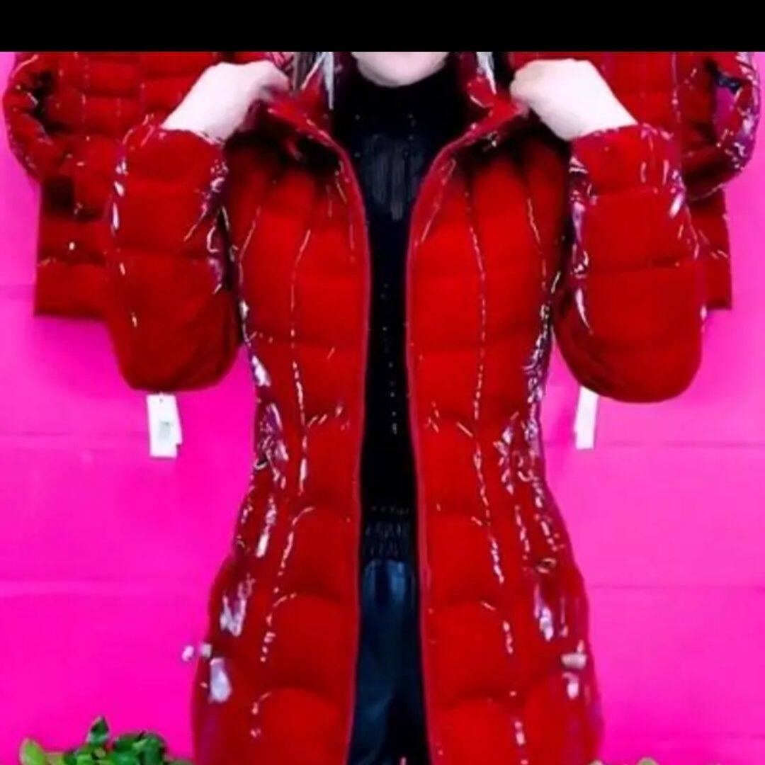 高档免洗棉服女中长款202
