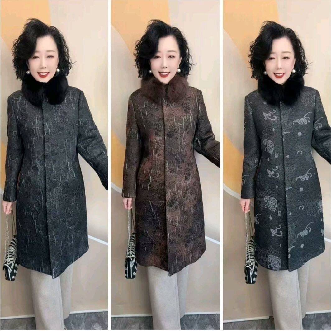 复古花色大衣冬季加棉活