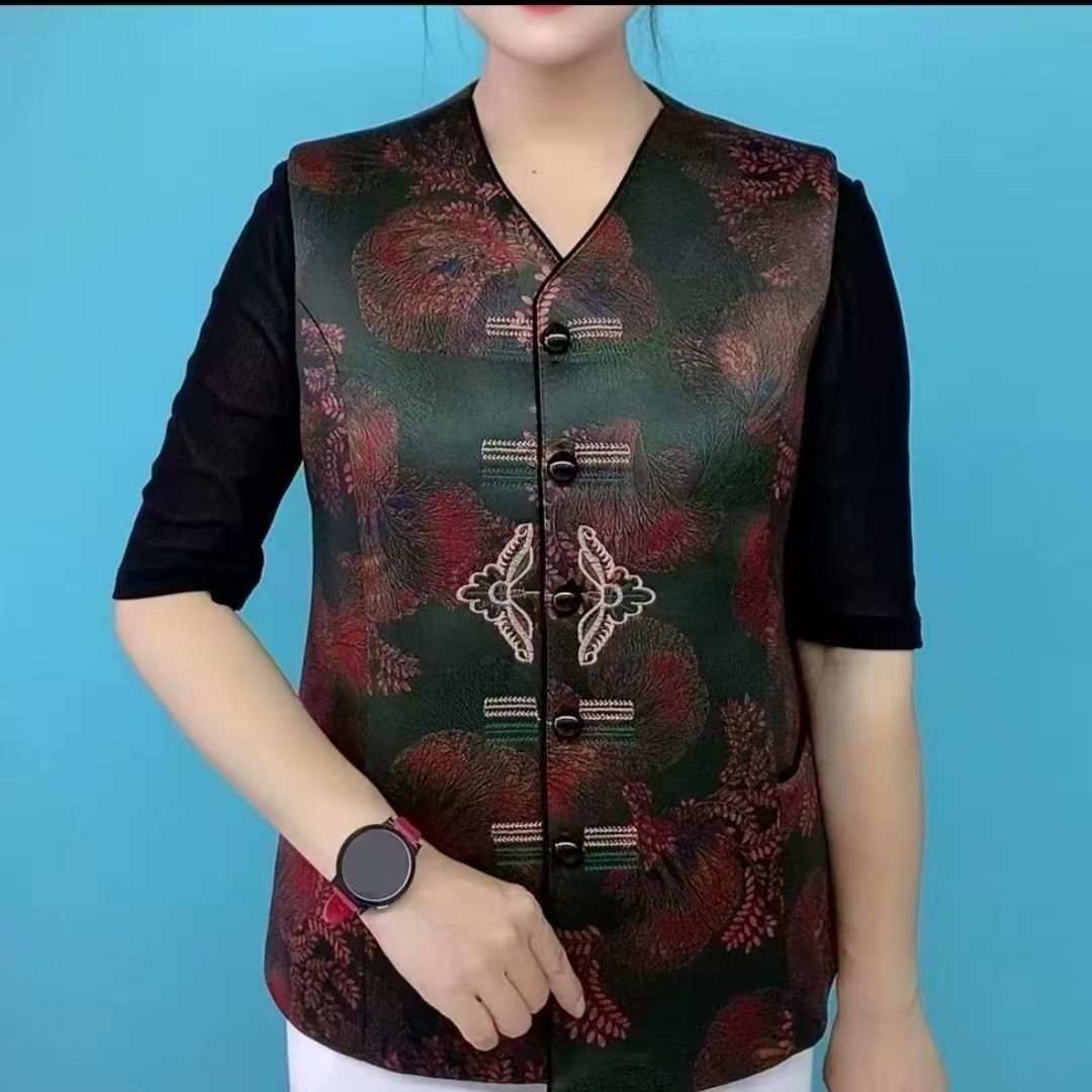 新款奶奶装春秋季马甲国