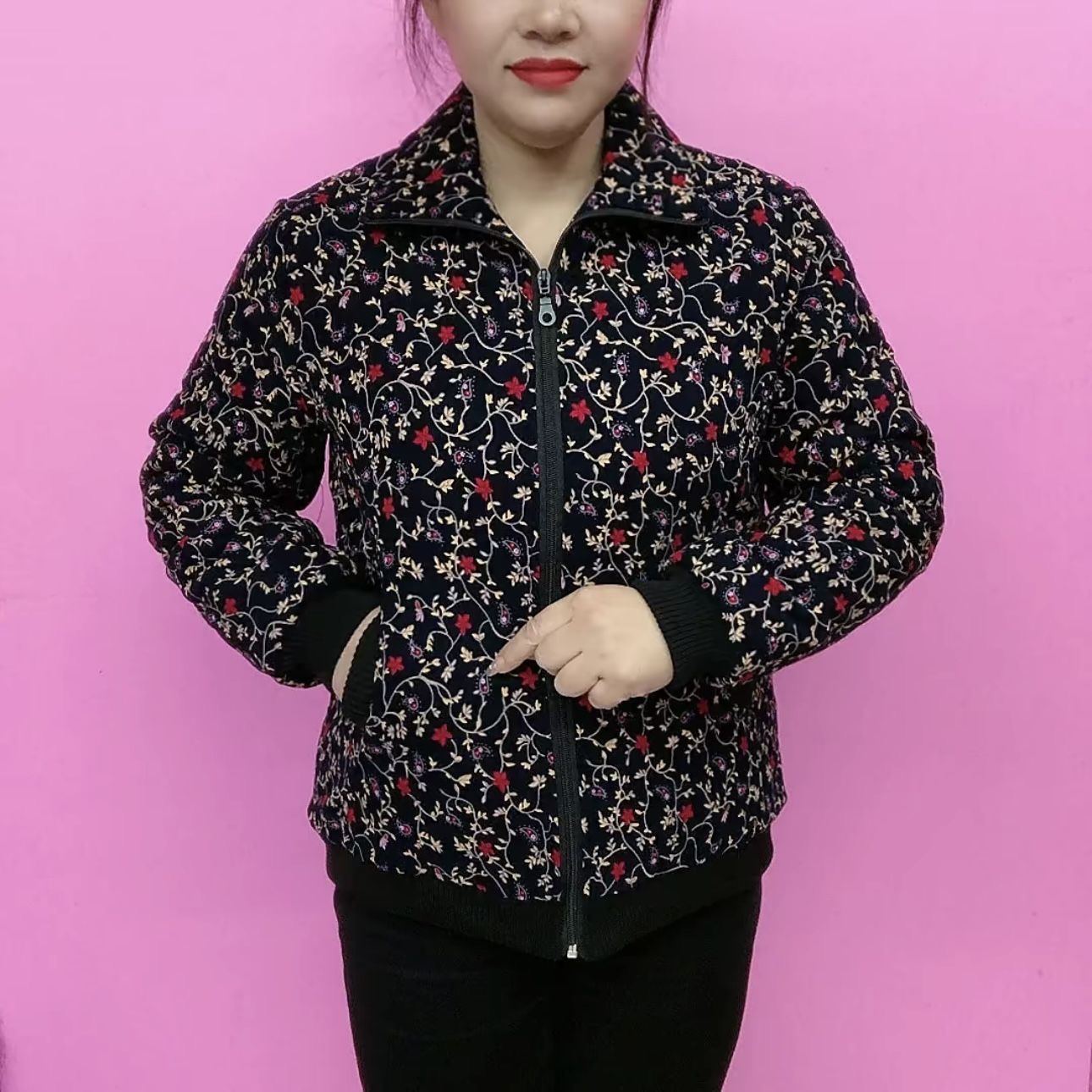 复古碎花印花外套女秋季