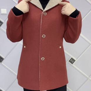 新款外套连帽春款中老年洋派妈妈女装上衣中长版秋冬时尚大衣