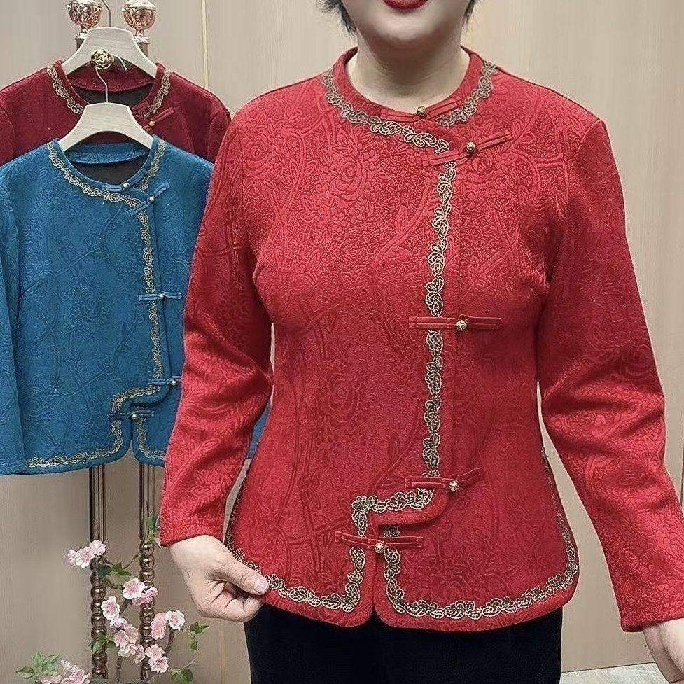 盘扣开衫德绒时尚遮肚显25新款复古开衫妈妈装女新中式,女装/女士精品,常规大码外套,淘宝优惠券,粉丝福利购,淘宝优惠卷