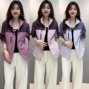 高品质春秋户外软壳中年妈妈整肩冲锋衣外套爆款 防风外套