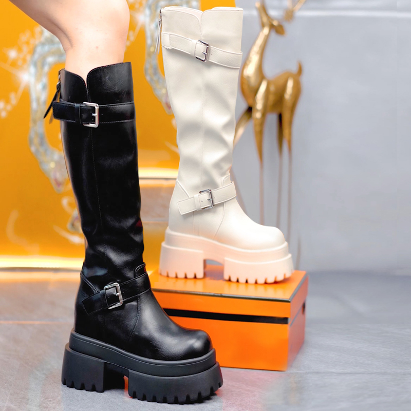 厚底显瘦显腿长高筒骑士靴