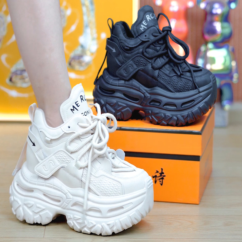 小个子高帮加绒厚底老爹鞋