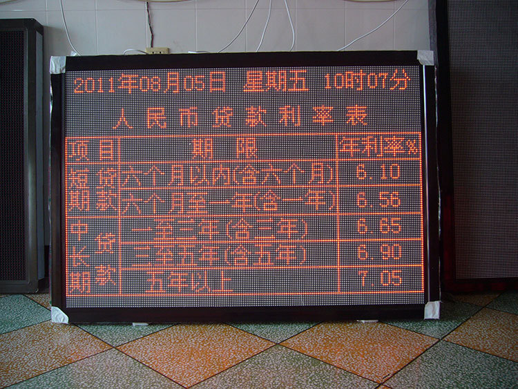 银行利率门头LED显示屏