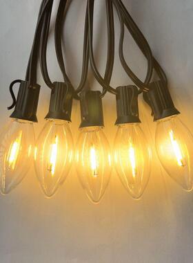 圣诞装饰 E12灯串 万圣节用 C26 C9 LED灯串 25FT25灯户外庭院灯