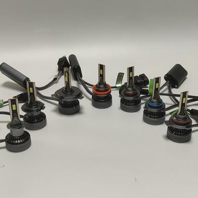 外贸新款双铜管汽车LED大灯H1 H7 H11 9012 9005 H4大功率65W灯泡