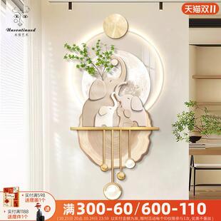 新款创意大象入户玄关装饰画现代轻奢走廊过道挂画氛围感led壁画