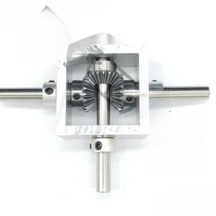 90度直角T型伞齿轮转角器一进二出正反转换向齿轮箱1:导向垒德株