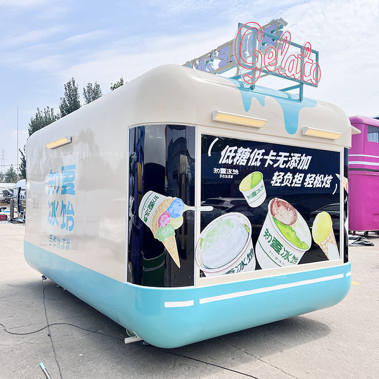网红商用打卡鸥翼门四轮餐车