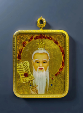 文仰阁道家太清道德天尊唐卡吊坠